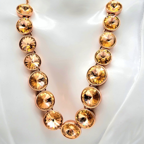 Kate Spade Rose Gold Star Cut Crystal Tennis Necklace, Comes with Dust Bag - Picture 4 of 11